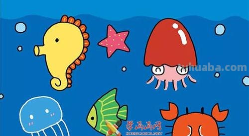 生活、海洋、动物主题儿童简笔画，步骤讲解，孩子作业用得上！