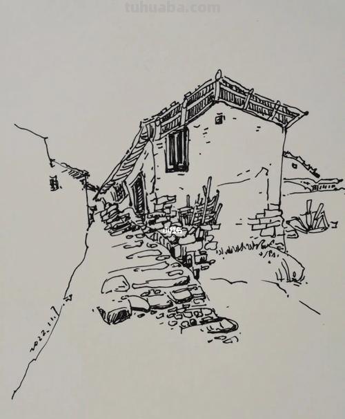 速写山村小路 如何画乡村风景速写？