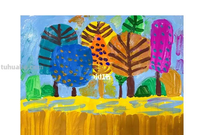 如何用水粉画出色彩缤纷的树？ 