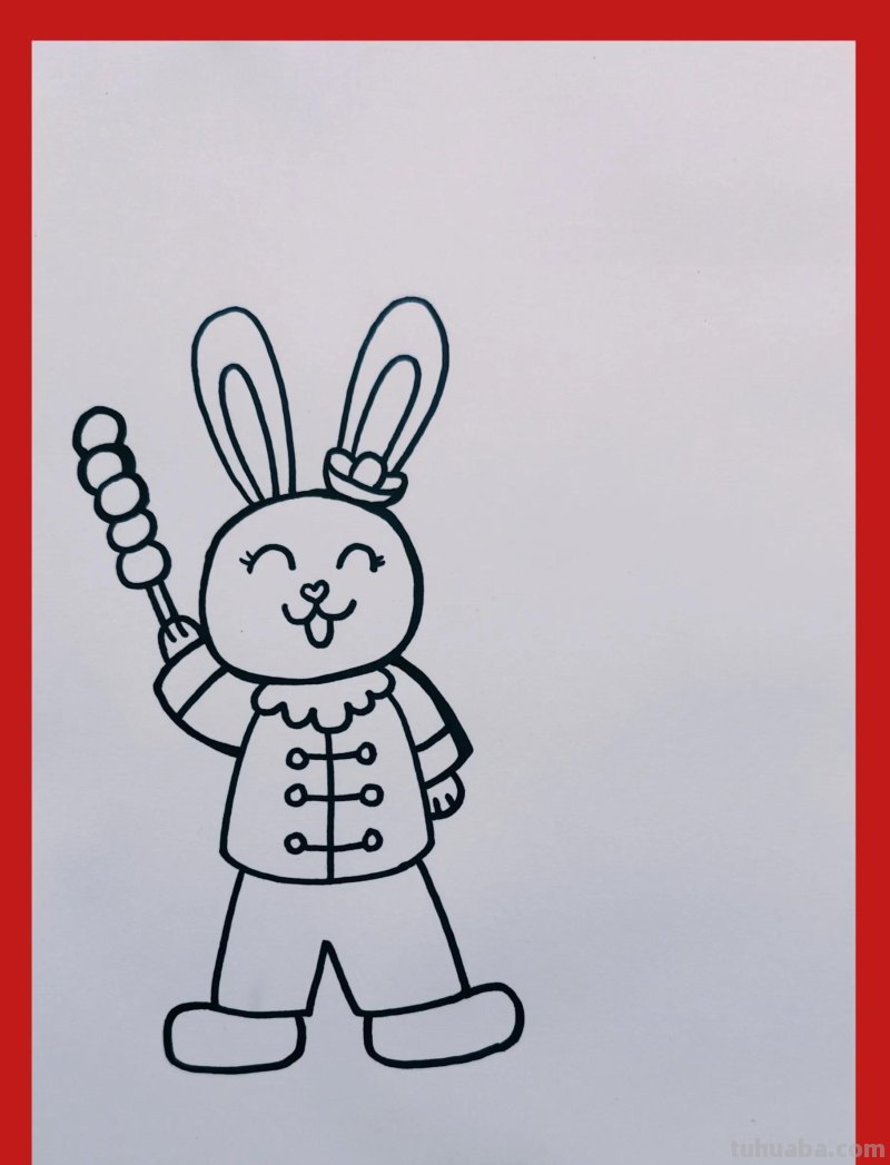 动物主题儿童画，冬季主题画，兔年主题画，儿童小动物简笔画