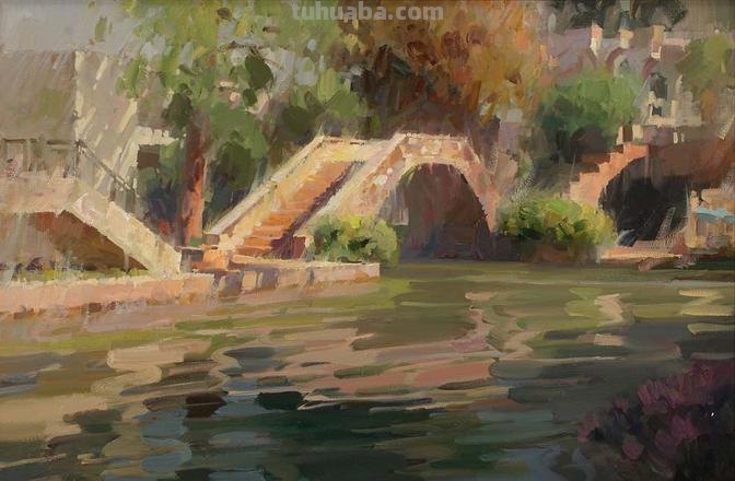 色彩风景桥及色彩风景桥和水的画法！ 