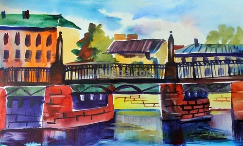 色彩风景桥及色彩风景桥和水的画法！ 