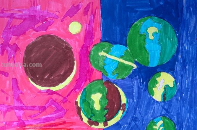 用色彩的对比画出简单的画，四幅画带你领略不同的视觉冲击 