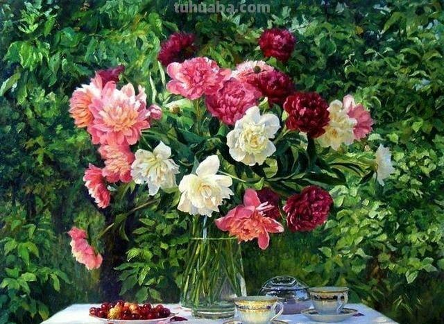 与花为伴的生活 - 俄罗斯艺术家根纳季花卉静物油画专辑