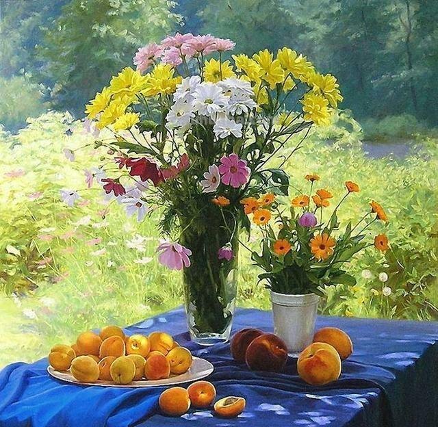 与花为伴的生活 - 俄罗斯艺术家根纳季花卉静物油画专辑