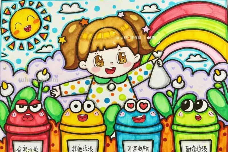 精选31张“环保主题”世界环境日等的主题绘画，线稿可打印呦！