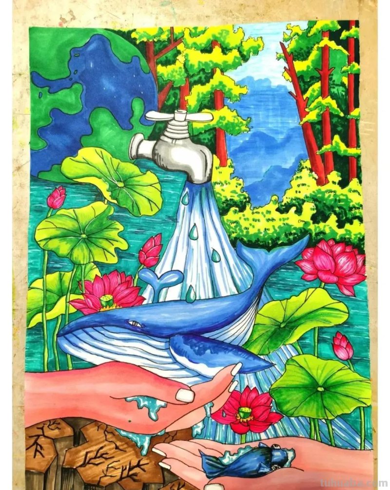 精选31张“环保主题”世界环境日等的主题绘画，线稿可打印呦！