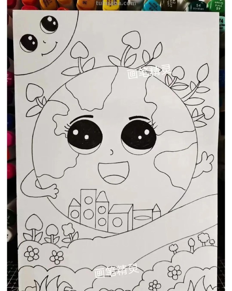 精选31张“环保主题”世界环境日等的主题绘画，线稿可打印呦！