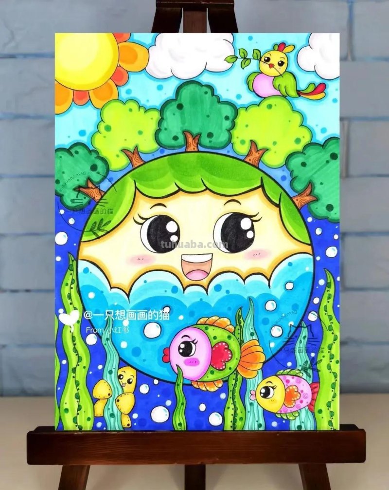 精选31张“环保主题”世界环境日等的主题绘画，线稿可打印呦！