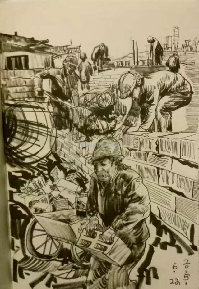 中铁十五局五公司尤昆速写作品选欣赏