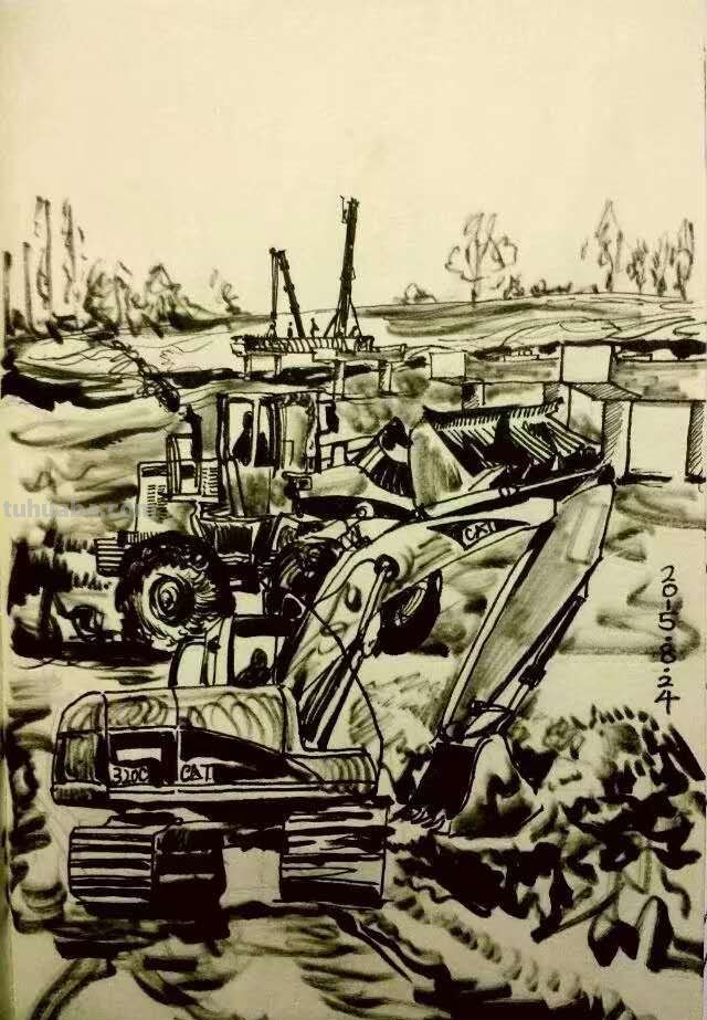 中铁十五局五公司尤昆速写作品选欣赏