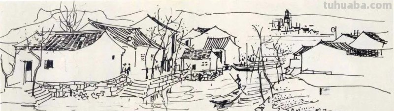 吴冠中的速写：寥寥几笔，便是一整个江南