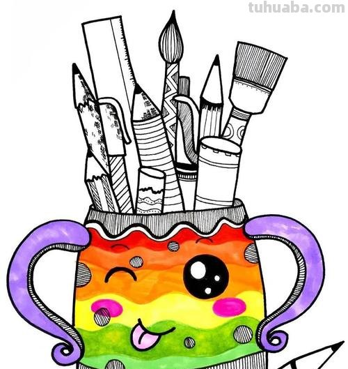 笔筒色彩画：从颜色中发现生活的美 