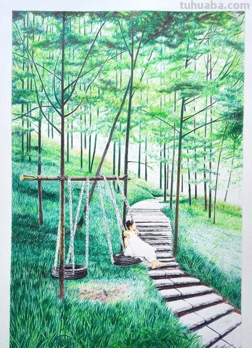 欣赏景色彩铅画及景色彩铅画图片大全，让心灵放飞自由 