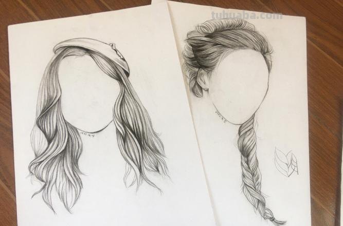 速写头女生 速写头发万能公式？