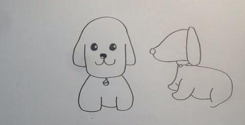「简笔画」两只可爱的小狗