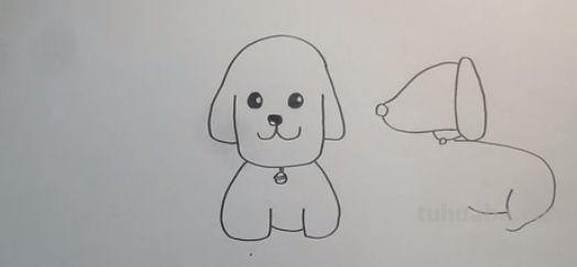 「简笔画」两只可爱的小狗