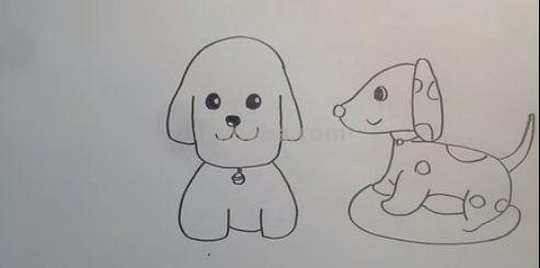 「简笔画」两只可爱的小狗