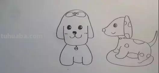 「简笔画」两只可爱的小狗