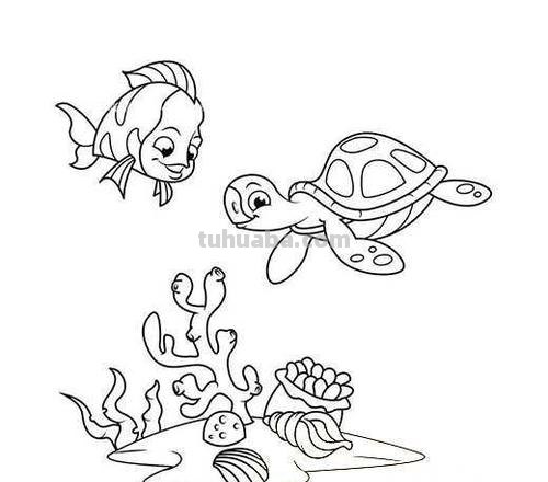 土豆姑娘的日记017-儿童简笔画之海底动物（含海龟珊瑚海马等）