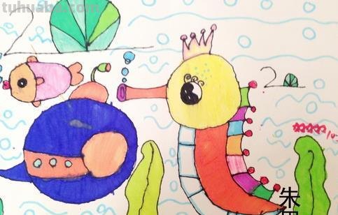 土豆姑娘的日记017-儿童简笔画之海底动物（含海龟珊瑚海马等）