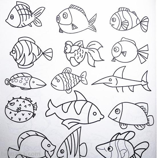 土豆姑娘的日记017-儿童简笔画之海底动物（含海龟珊瑚海马等）