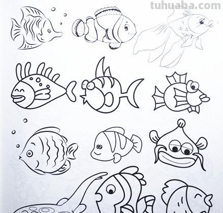 土豆姑娘的日记017-儿童简笔画之海底动物（含海龟珊瑚海马等）