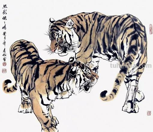 杨普义:虎的写意画技