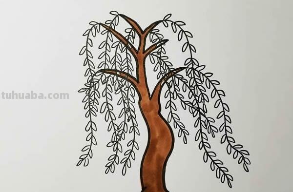 用彩铅怎么画柳树 【乐趣】柳树怎么画？