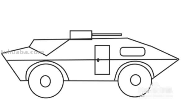 战车战车怎么画简笔画 装甲车简笔画的画法？
