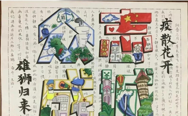 共克时艰 同心抗疫—最新主题手抄报+主题儿童画经典分享收藏