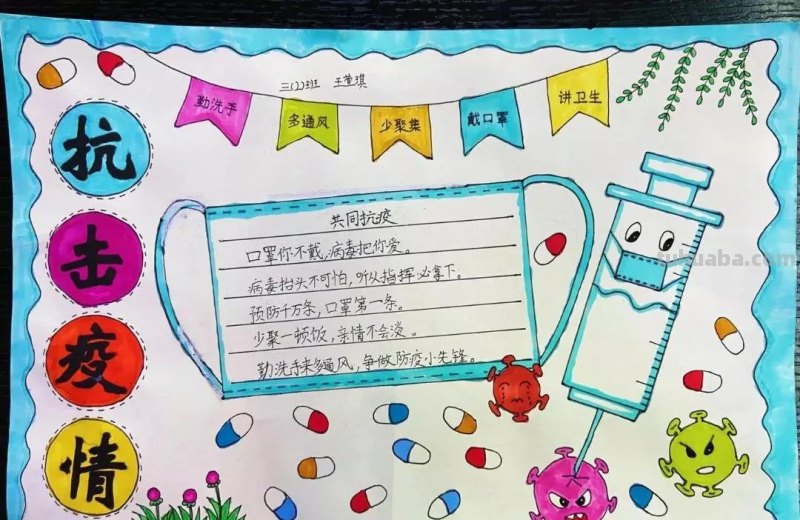 共克时艰 同心抗疫—最新主题手抄报+主题儿童画经典分享收藏