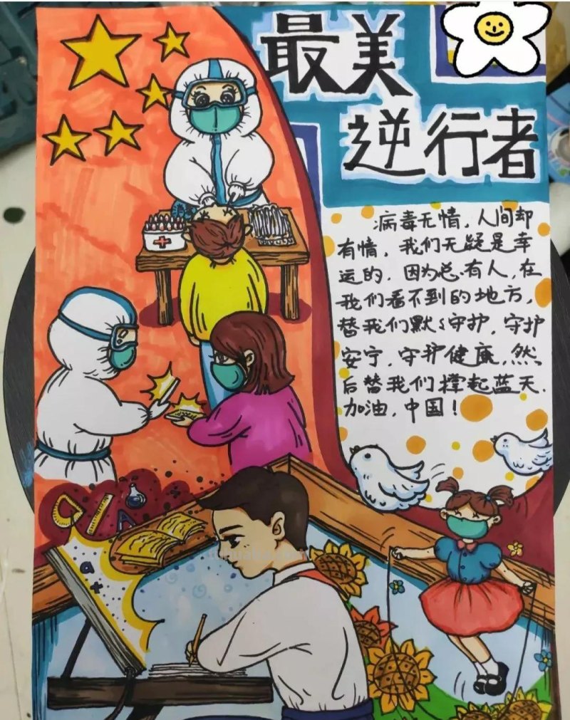 共克时艰 同心抗疫—最新主题手抄报+主题儿童画经典分享收藏
