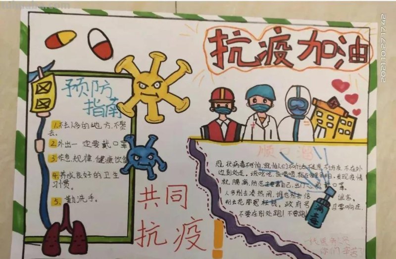 共克时艰 同心抗疫—最新主题手抄报+主题儿童画经典分享收藏