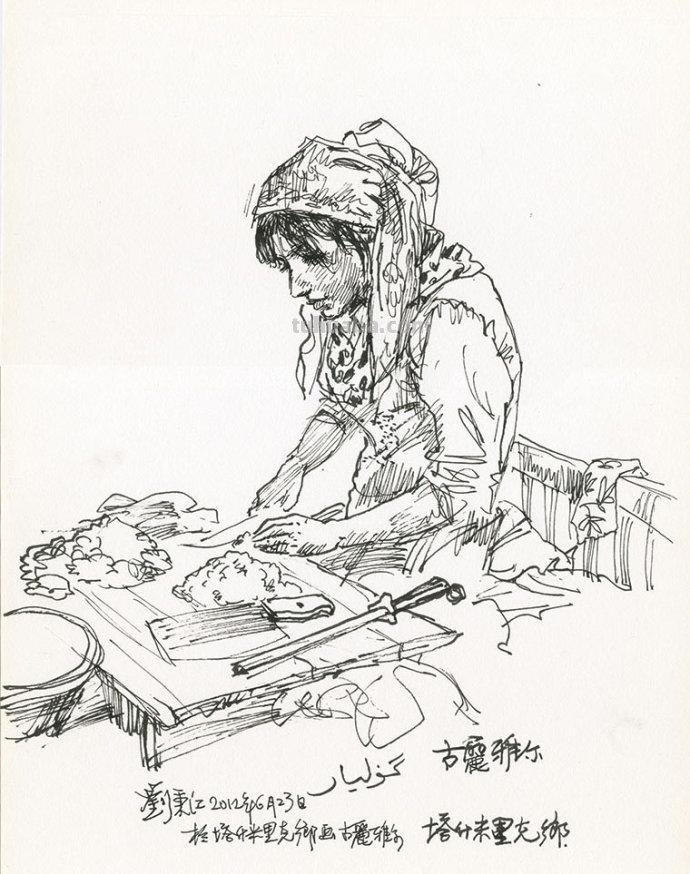 刘秉江速写作品赏析