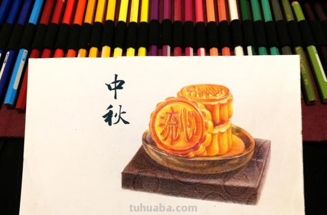素描月饼怎么画彩铅 中秋节月饼树叶画制作？