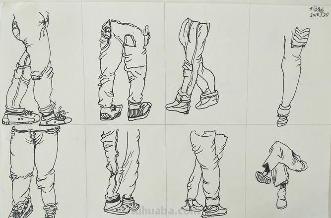 速写裤子裙子 怎样才能做到把速写人物的衣服裤子表现得很生动？