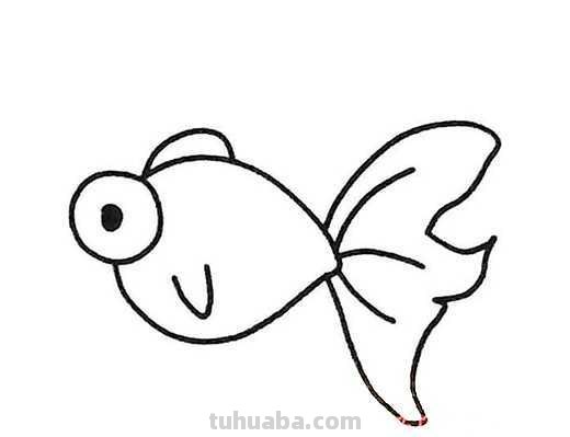 小鱼的简笔画怎么画 儿童简笔画：可爱小金鱼的画法？