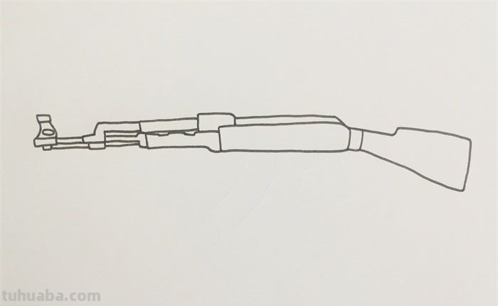 机枪怎么画彩铅颜色 一步一步教你画ak？
