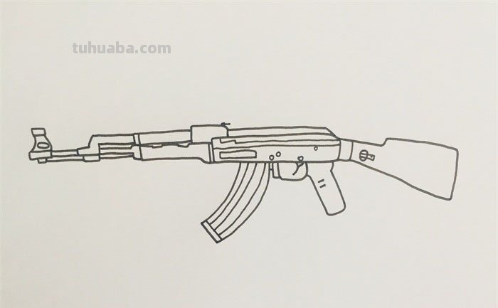 机枪怎么画彩铅颜色 一步一步教你画ak？