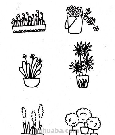 简单几笔就能搞定的绿植简笔画素材~