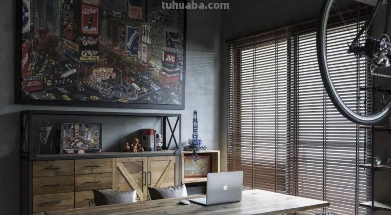 87㎡复古工业风，金属+水泥与原木的碰撞，小两居装出豪宅范