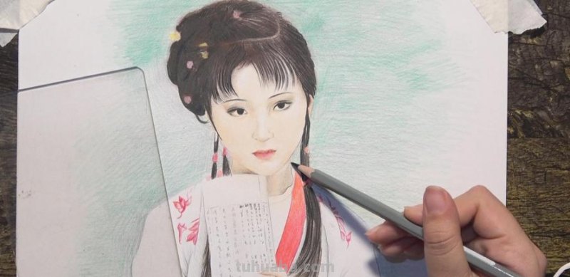 怎么画林黛玉 彩铅 彩铅手绘人物教程?