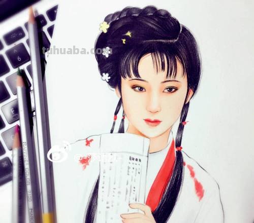 怎么画林黛玉 彩铅 彩铅手绘人物教程?