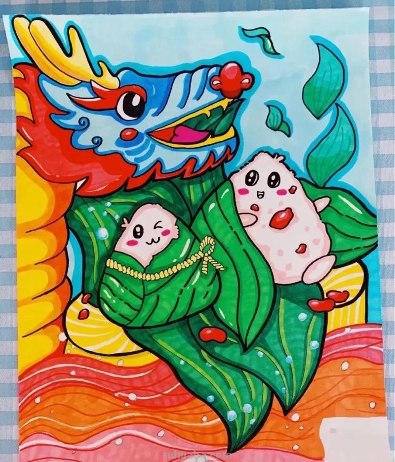 端午节手抄报+主题儿童画57张，收藏准备绘画不慌张！