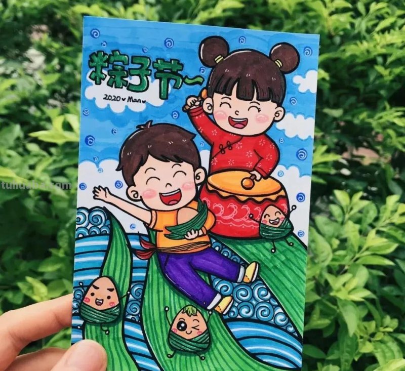 端午节手抄报+主题儿童画57张，收藏准备绘画不慌张！