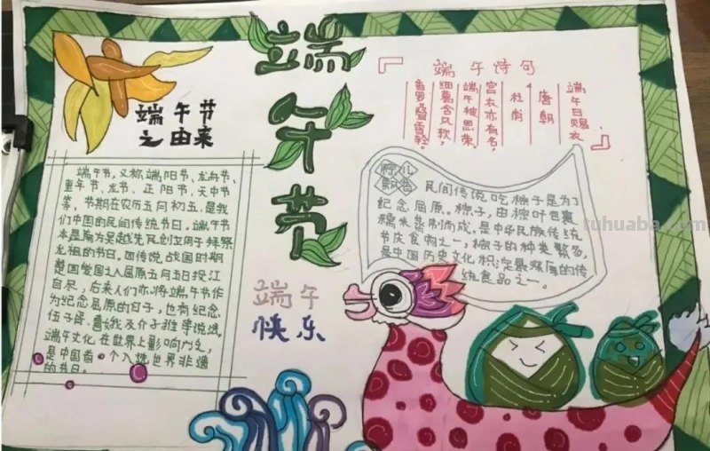 端午节手抄报+主题儿童画57张，收藏准备绘画不慌张！
