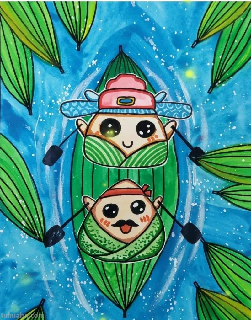 端午节手抄报+主题儿童画57张，收藏准备绘画不慌张！