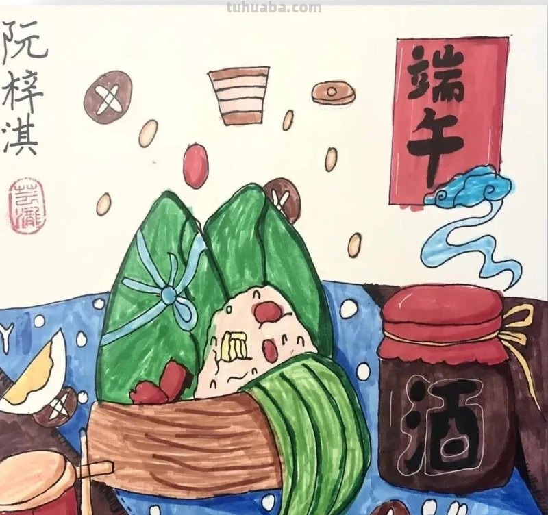 端午节手抄报+主题儿童画57张，收藏准备绘画不慌张！