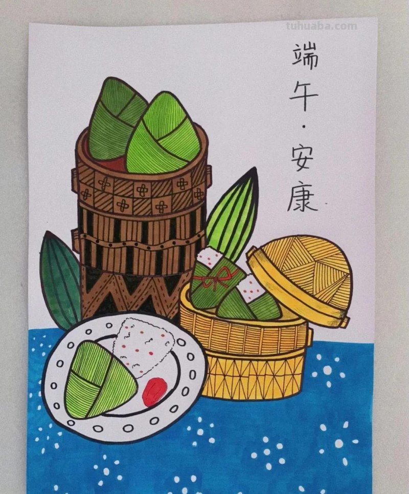 端午节手抄报+主题儿童画57张，收藏准备绘画不慌张！